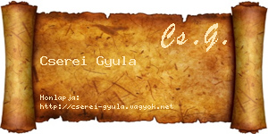 Cserei Gyula névjegykártya