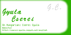 gyula cserei business card